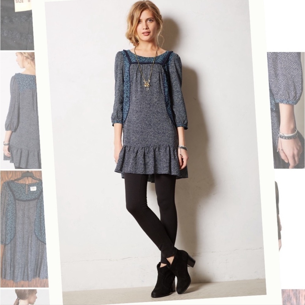 Anthropologie Holding Horses Paix tunic women’s 4 four navy EUC